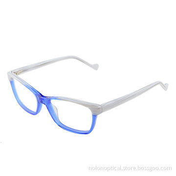 Fashion lamination acetate optical frames in blue with white